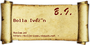 Bolla Iván névjegykártya